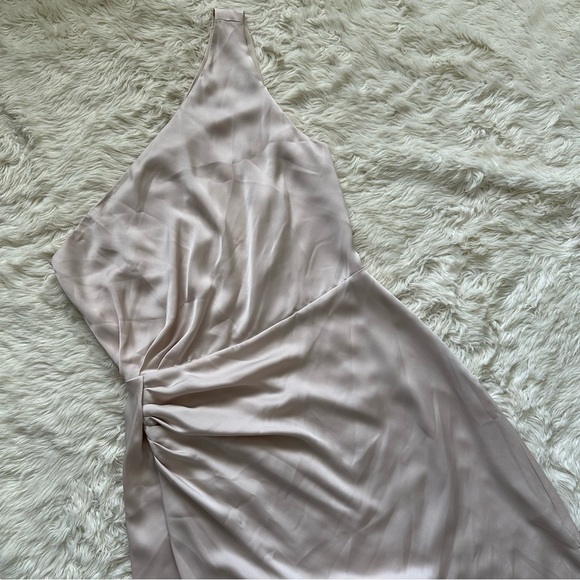 Ramy Brook Dress Kathleen One-Shoulder Asymmetric Oyster Nude 4 NWT New - Picture 4 of 13